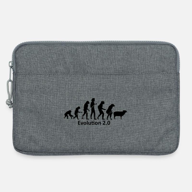 Human evolution in silhouette - Laptop bag 13" - heather grey