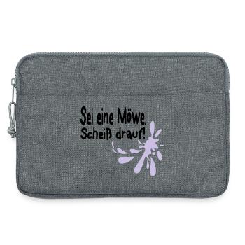 Möwen Scheiß drauf--3 - Laptoptasche 13" - Grau meliert - Vorne