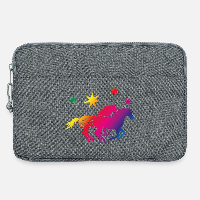 Regenbogenpferde Sternenglanz - Laptoptasche 13" - Grau meliert