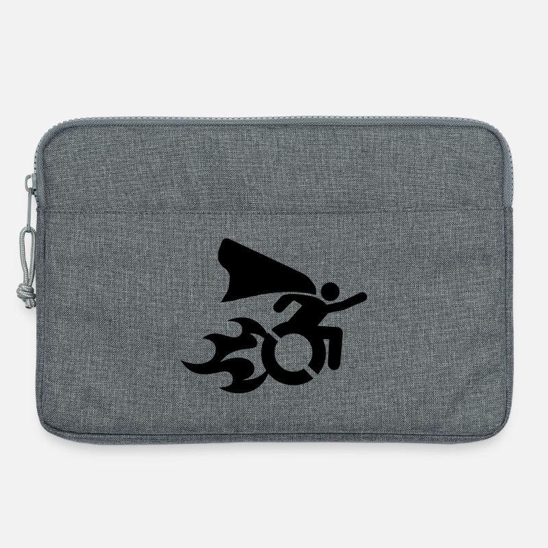 im Rollstuhl mit Flammen # - Laptoptasche 13" - Grau meliert