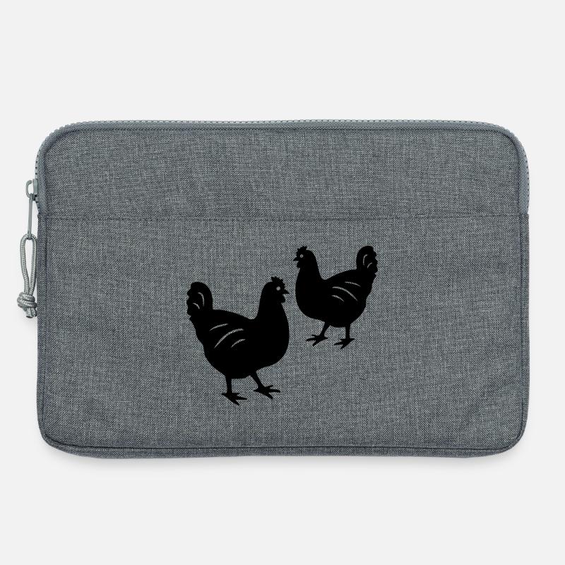 Hühner - Laptoptasche 13" - Grau meliert