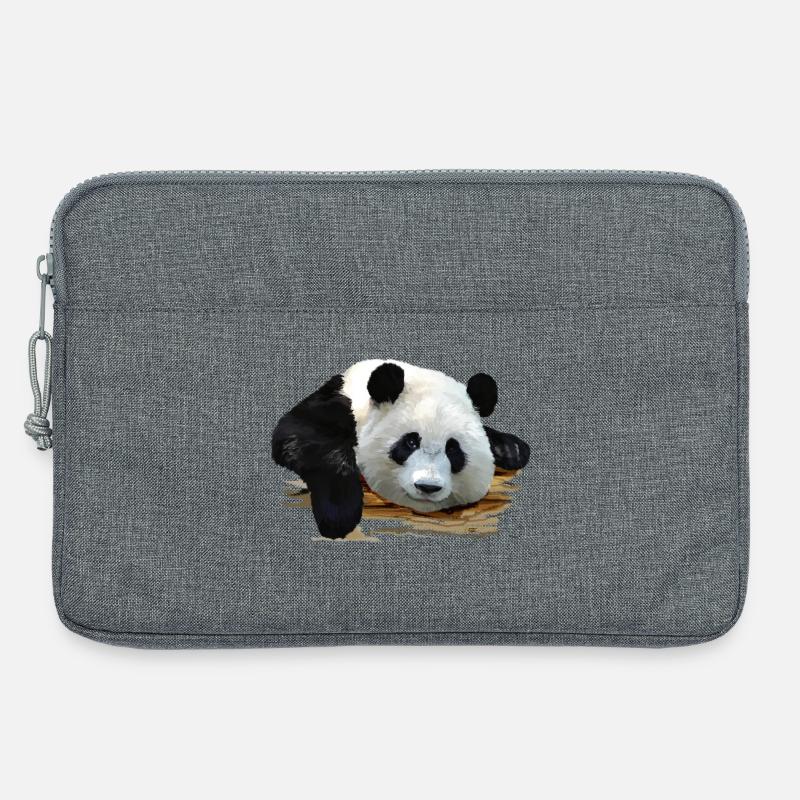 Süßer Panda-Kunstdruck - Laptoptasche 13" - Grau meliert