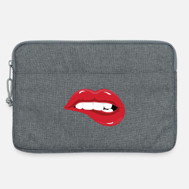 lippen - Laptoptasche 13" - Grau meliert