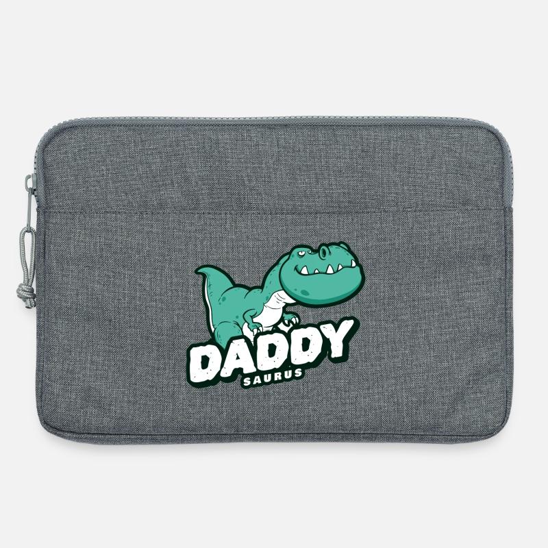 Dinosaurier Papa Vater Vaterschaft - Laptoptasche 13" - Grau meliert