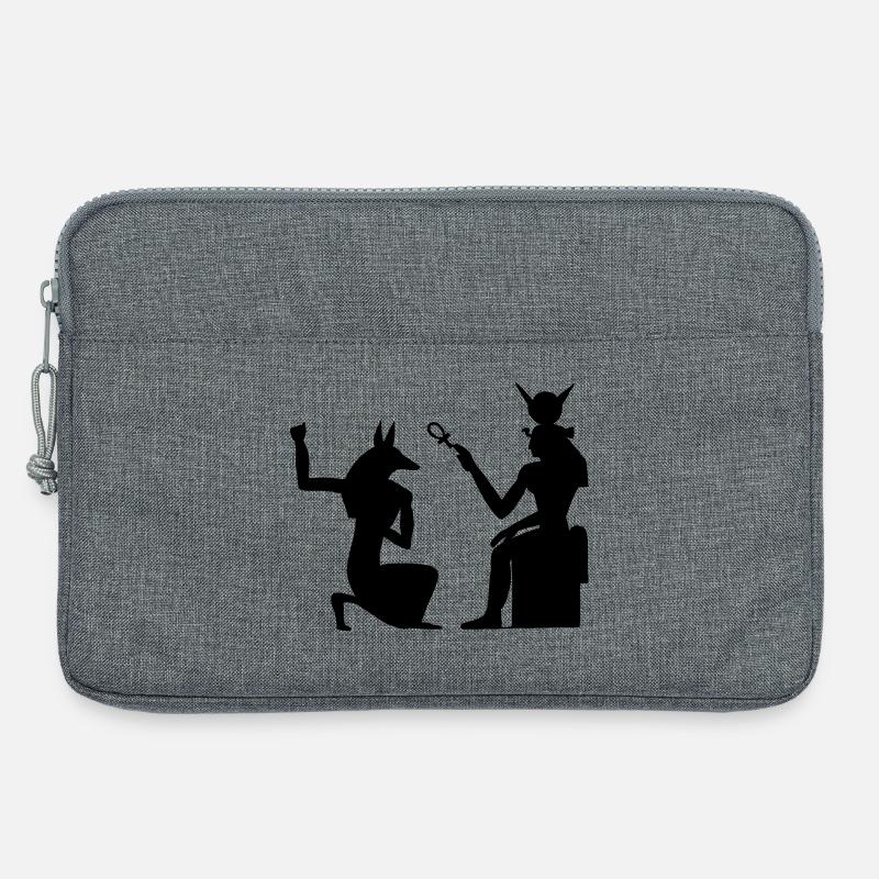 Pyramide Ägyptische Hieroglyphen Pharao - Laptoptasche 13" - Grau meliert