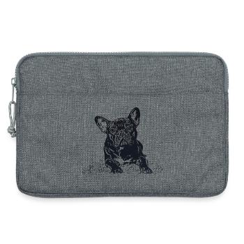 Bouledogue Français - Sacoche pour ordinateur portable 13 pouces - gris chiné - Devant