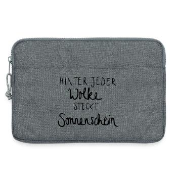 Hinter jeder Wolke steckt Sonnenschein - Laptoptasche 13" - Grau meliert - Vorne