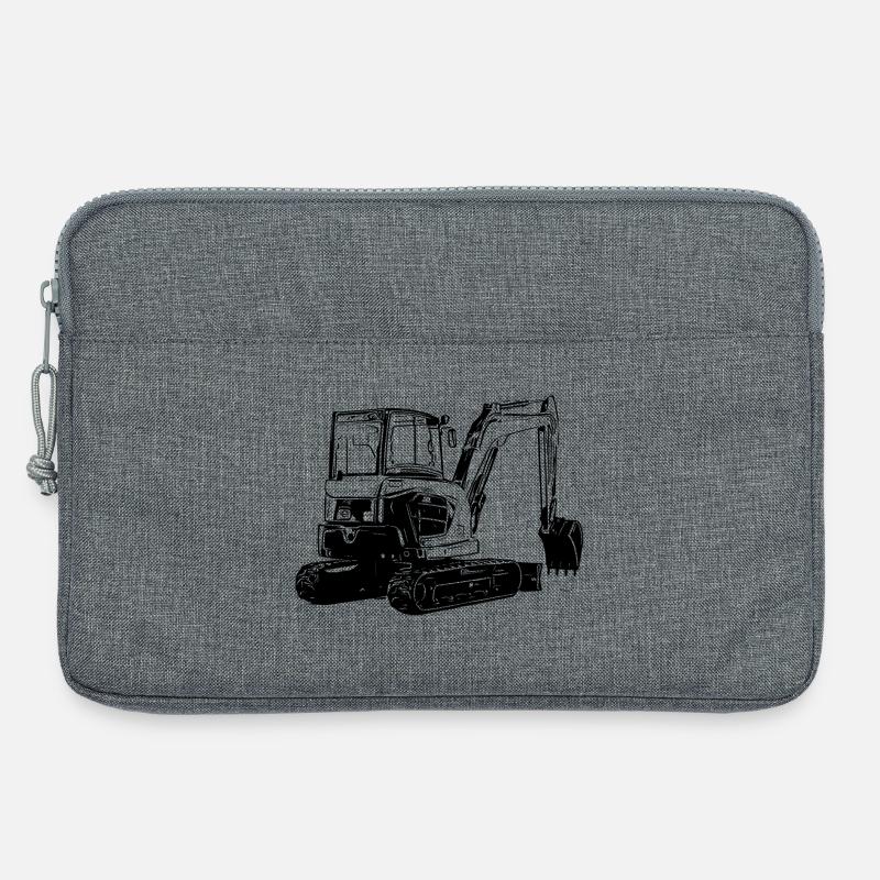 Kleiner Bagger - Laptoptasche 13" - Grau meliert