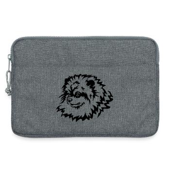 Zwergspitz Kopf - Laptoptasche 13" - Grau meliert - Vorne