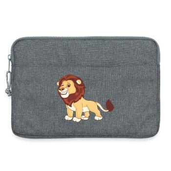 Un lion magnifique - Sacoche pour ordinateur portable 13 pouces - gris chiné - Devant