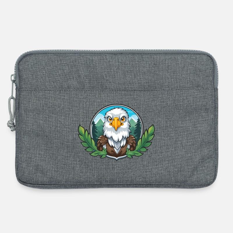 Weißkopfseeadler Wächter im Wald - Laptoptasche 13" - Grau meliert