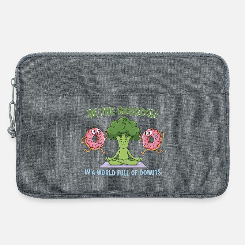 Sei der Brokkoli in einer Welt voller Donuts - Laptoptasche 13" - Grau meliert
