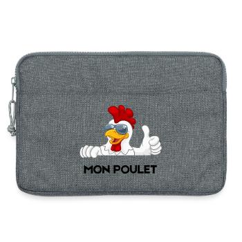 Cooler Hahn mit Sonnenbrille - Laptoptasche 13" - Grau meliert - Vorne
