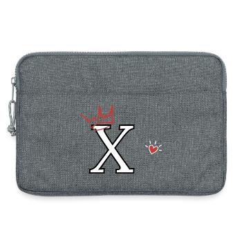 Letter x Heart Crown - Laptop bag 13" - heather grey - Front