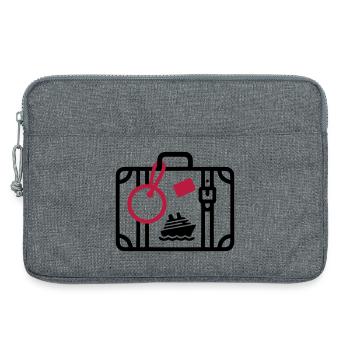 Vacances en croisière de voyage avec valises - Sacoche pour ordinateur portable 13 pouces - gris chiné - Devant