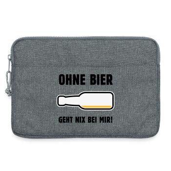 Ohne Bier Geht Nix Bei Mir! (Bierchen / POS 3C) - Laptoptasche 13" - Grau meliert - Vorne
