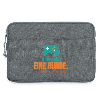 Nur noch eine Runde – Gamer Spruch - Laptoptasche 13" - Grau meliert - Vorne