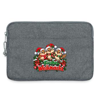 Frohe Weihnacht Vögel - Laptoptasche 13" - Grau meliert - Vorne