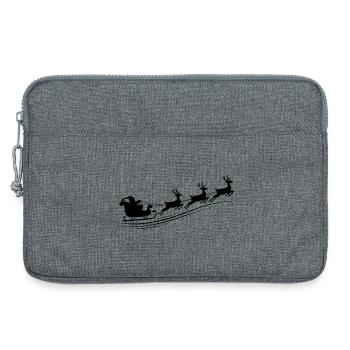 Renne traîneau du Père Noël - Sacoche pour ordinateur portable 13 pouces - gris chiné - Devant