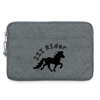 Islandpferd ISI Rider Pferdesport Tölten - Laptoptasche 13" - Grau meliert - Vorne
