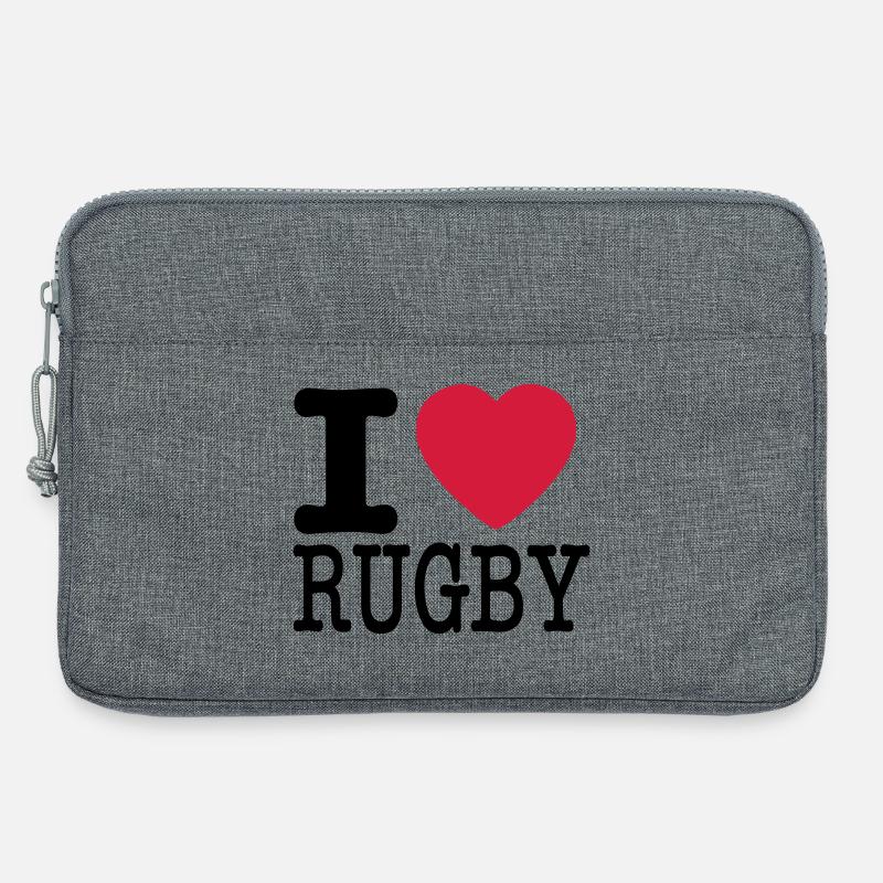 Ich liebe Rugby - Laptoptasche 13" - Grau meliert