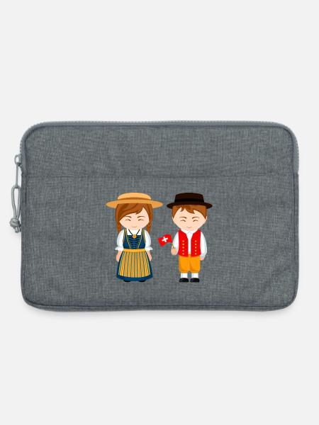 Schweiz, ich bin Schweizer, kleiner Schweizer - Laptoptasche 13" - Grau meliert