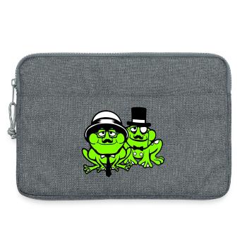 2 Frogs Sir Lunettes Empire Monocle Homme Chapeau Haut de forme - Sacoche pour ordinateur portable 13 pouces - gris chiné - Devant