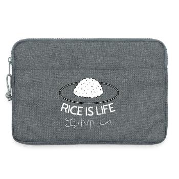 Rice Is Life Funny Food Lover Graphic Tee - Laptoptasche 13" - Grau meliert - Vorne