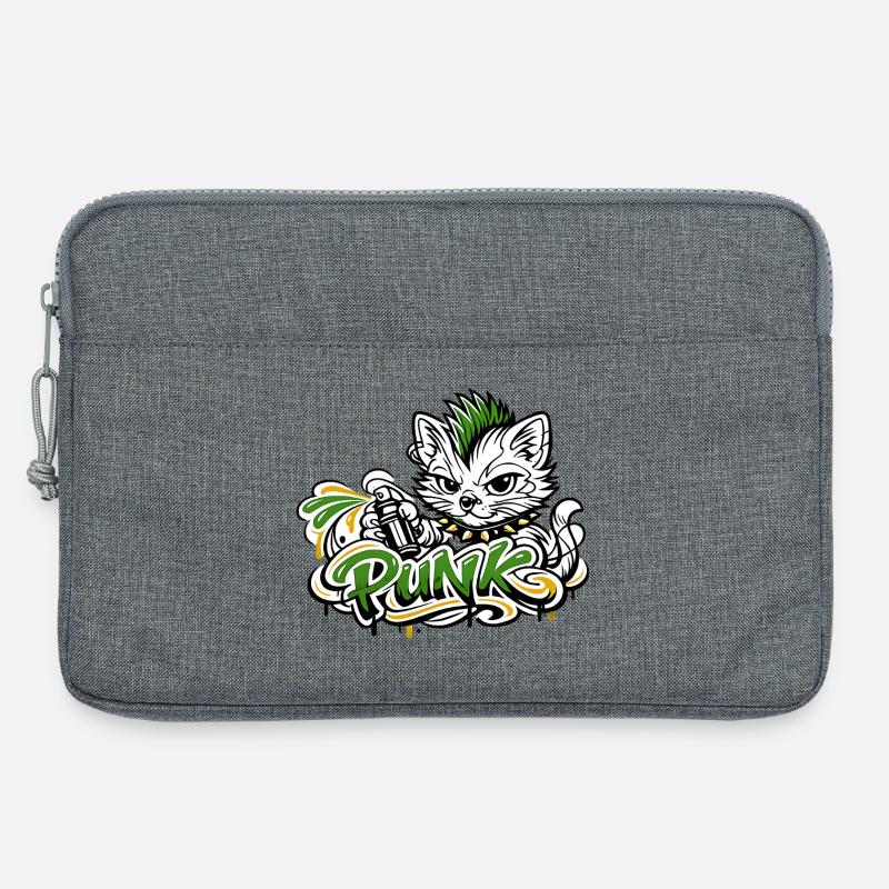Punkkatz Graffiti Mohawk - Laptoptasche 13" - Grau meliert