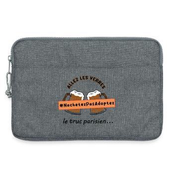 Allez_les_verres_hashtag_adoption_animale - Laptop bag 13" - heather grey - Front