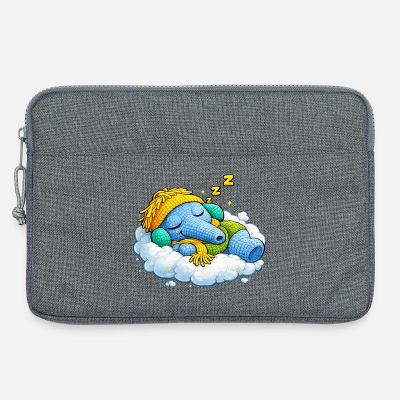 Leo Langnase schlafend - Laptoptasche 13" - Grau meliert