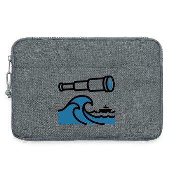 Fernrohr Wellen Ozean Entdecker - Laptoptasche 13" - Grau meliert - Vorne