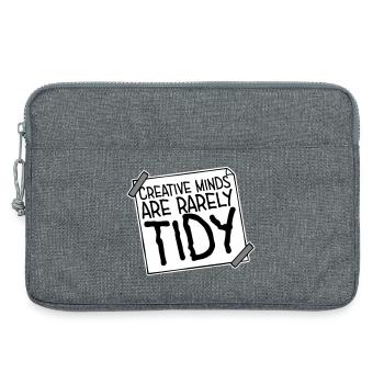 Creative Minds Are Rarely Tidy Lustig Kreativ Logo - Laptoptasche 13" - Grau meliert - Vorne