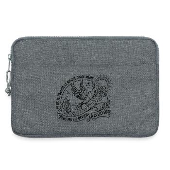 Plus je prends le risque d'être moi même, Plus ma  - Sacoche pour ordinateur portable 13 pouces - gris chiné - Devant