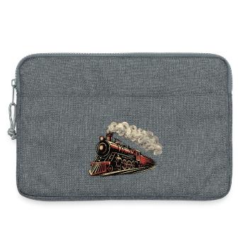 Vintage Steam Locomotive Speeding Retro Train  - Laptop bag 13" - heather grey - Front