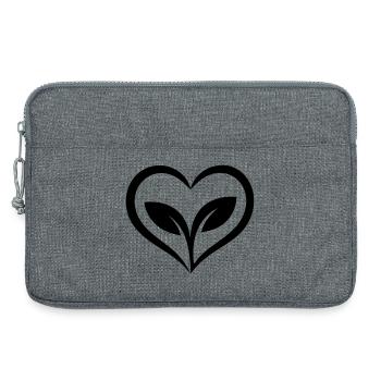 Cœur de jardinier avec plante - Sacoche pour ordinateur portable 13 pouces - gris chiné - Devant