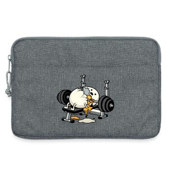 Egg Bodybuilder | Humor-Bodybuilding - Laptoptasche 13" - Grau meliert - Vorne
