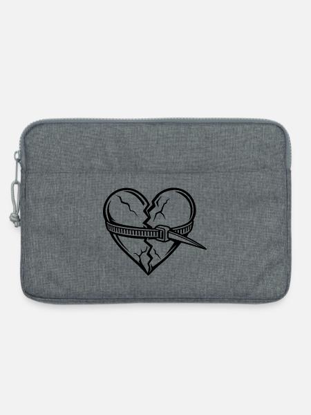 Gebrochenes Herz repariert - Laptoptasche 13" - Grau meliert