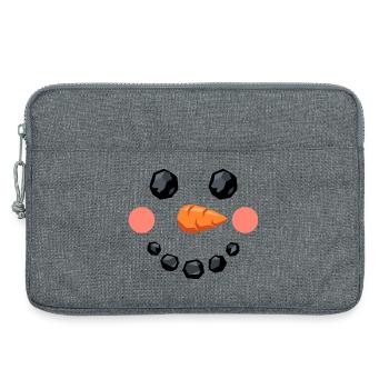 Lächelndes Schneemann Gesicht - Laptoptasche 13" - Grau meliert - Vorne