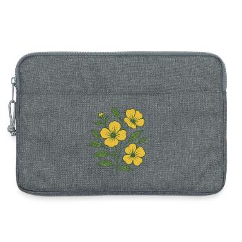 Gelber Blütenzweig  - Laptoptasche 13" - Grau meliert - Vorne