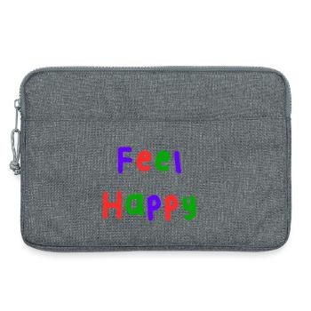 HAPPY. FREE. FREEDOM. WELFARE. ZEN. MEDITATION. - Laptop bag 13" - heather grey - Front