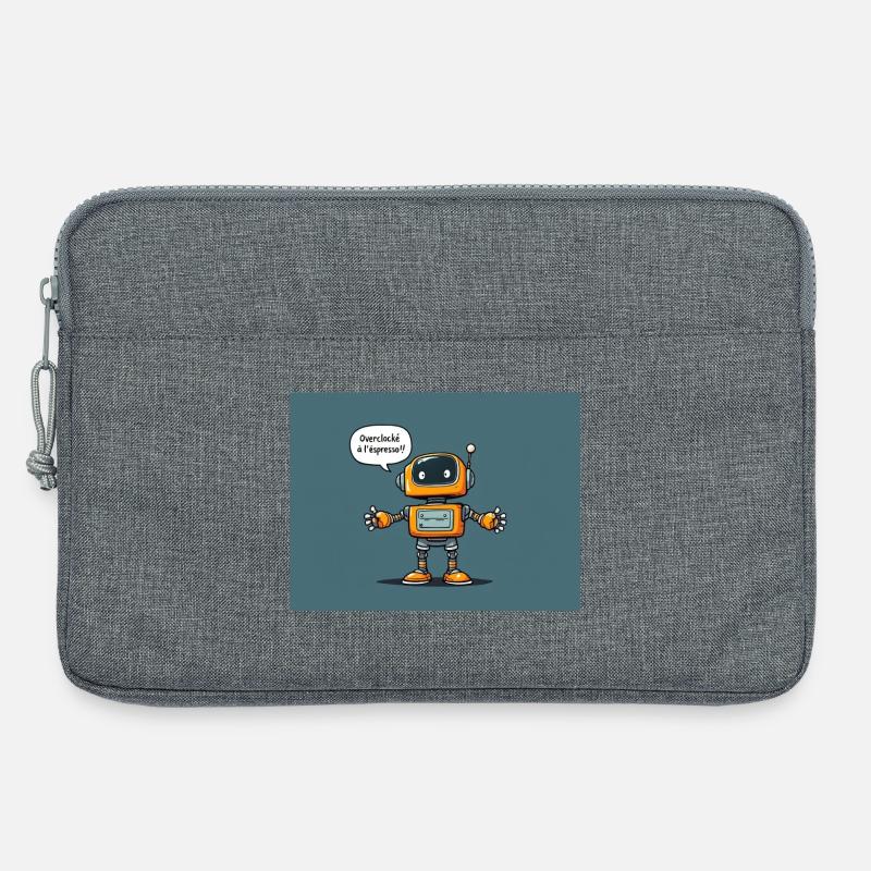 Niedlicher Roboter mit Retro-Charme - Laptoptasche 13" - Grau meliert