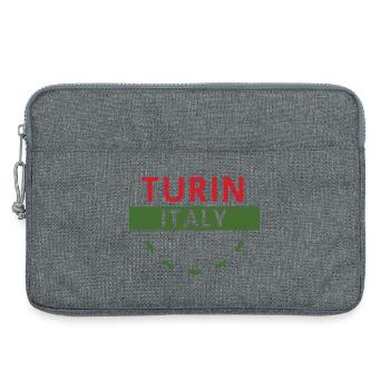 Turn Italy Emblem Tee Artwork - Laptop bag 13" - heather grey - Front