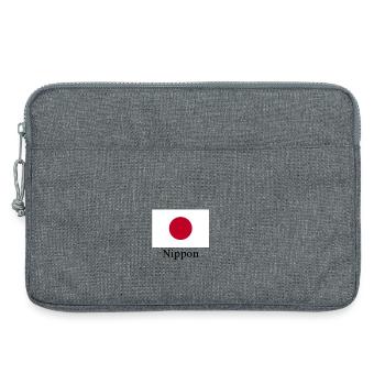 Conception du drapeau japonais - Sacoche pour ordinateur portable 13 pouces - gris chiné - Devant