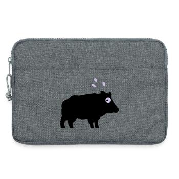 Angstschwitzendes Wildschwein - Laptoptasche 13" - Grau meliert - Vorne