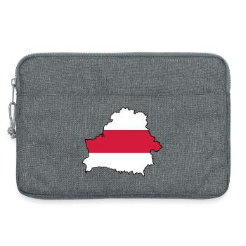 Silhouette de Biélorussie - Sacoche pour ordinateur portable 13 pouces - gris chiné - Devant