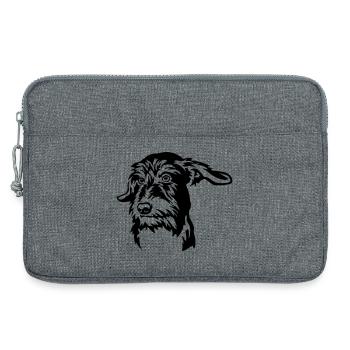 Dackel Kopf - Laptoptasche 13" - Grau meliert - Vorne