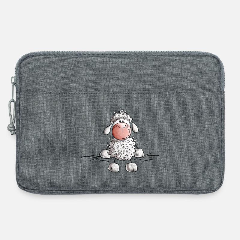 Kleines Schaf I Lustiges Schäfchen I Fun - Laptoptasche 13" - Grau meliert