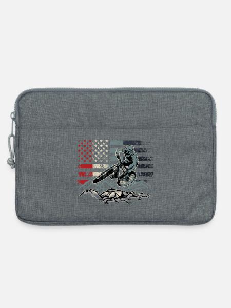 Beflaggter Bergmoto-Fahrer - Laptoptasche 13" - Grau meliert