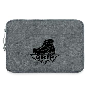 Wanderschuh [Schwarz] - Laptoptasche 13" - Grau meliert - Vorne